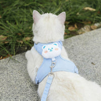 Cat Harness and Leash Walking Set, Adjustable Cat Leash with Vest Harness, Polyester Outdoor Cat Leash for Adjustable Kitten