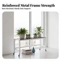 Rolling Plant Stand With Caster Wheels Flower Pot Holder Multi-Tier Design Indoor & Outdoor Use for Homeowners, Seniors, Balcony