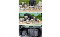 Hard-Shell Camp Kitchen Organizer Portable Mess Kit Bag Compact Cookware Carrier Travel-Friendly for Campers, Families, Picnics