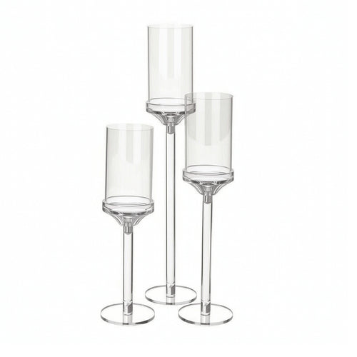 3 Pieces Candle Holder with Cylindrical Cup Long-Lasting Candlesticks Sturdy