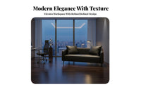 Real Leather Modern Office Sofa Set Minimalist Design Reception Seating Professional Look business-grade Furnishing firm-density Cushioning for managerials, Business Owners, Interior Designers, Waiting Room, Lobby