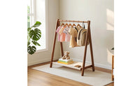 Triangular Frame Clothes Rack Freestanding Clothes Rack with Shelf Furniture Foldable Space-Saving for Children, Entryway