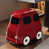 Bus Trash Can Easy to Move Rolling Trash Can Window-Design Panels