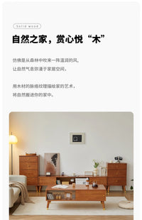 Solid Wood TV Cabinet and Coffee Table Combination