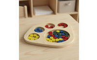 Wooden Color Sorting Tray Early Education Child-Centered Sorting Toy Fine Motor Skill Development Wooden Learning Board for Preschoolers, Kindergarten
