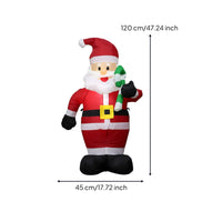 Standing Inflatable Santa Figure Multicolor Inflatable Santa Festive Decoration Warm for Yard, Storefront, Party