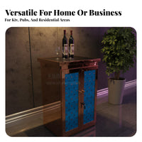 KTV Song Selection Cabinet Stainless Steel Bar Cabinet Mirrored Door Entertainment Furniture Lockable Storage Unit with Internal Shelves Suitable for Nightclubs Taverns Home Karaoke