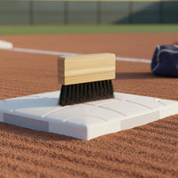 Umpire Brush Compact Wood Handle Plate Brush Portable for Umpires
