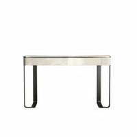 Modern Design Dressing Set with Lighted Mirror Minimalist Aesthetic Vanity Table Integrated Storage Drawer Makeup Desk Matching Stool Included for Women, Homeowners, Teens, Apartment