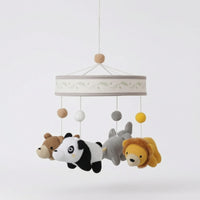 Nursery Mobile with Crocheted Animals Calming Hanging Crib Mobile Lightweight Cute for Babies