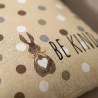 Easter Decorative Cushion Cover Cute Cartoon Design Easter Bunny Pillowcase Coffee Color Scheme Bunny Motif Pillow Cover for Living Room, Sofa, Office