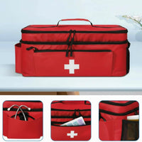 Double Layer Health Organizer Multiple Compartments Zippered Health Bag