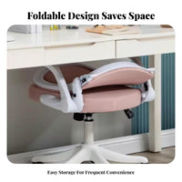 Rolling Chair with Flip-up Arms Foldable Armrests Computer Seat Easy Assembly