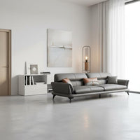 Minimalist Aesthetic Light Luxury Sofa Ergonomic Design Business Reception Sofa High Density Foam Cushion Office Couch Sturdy Wood Frame for Lounge Area