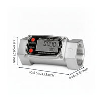 Turbines Flow Meter with Digital Display Display Aluminum Digital Impeller Meter  Accurate for Liquid Measurement