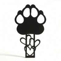 Pet Memorial Stake Metal Garden Ornament with Paw Print Dignified for Yard