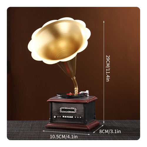 Desktop Figurine Retro Decorative Figurine with Base Tabletop Statue Vintage-Inspired Desktop Ornament Metal-Like for Collectors