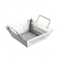 Stainless Steel Food Square Container Food Presentation Basket Open Design Serving Tray for Home Kitchens