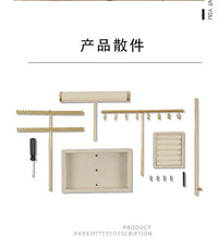 Multi-Functional Jewelry Stand with Tray, Five-Tier Metal Earring and Necklace Organizer