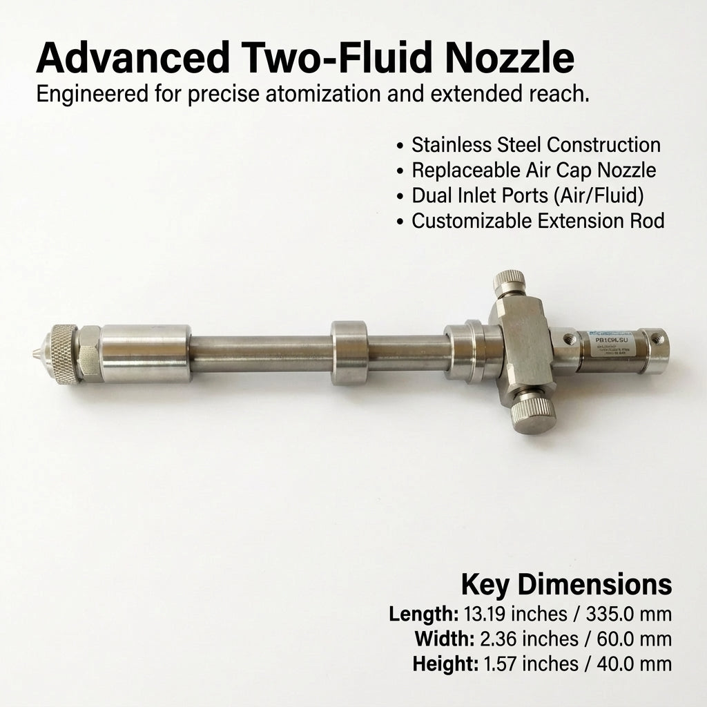 High Pressure Spray Nozzle, Atomization Nozzle High Pressure, Extended Rod Nozzle, Stainless Steel Pressure Spray, Customizable Length Spray Nozzle