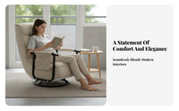 Rotating Recliner Chair Adjustable Backrest Reclining Armchair Padded Cushioning Convenient Storage Pocket for Students