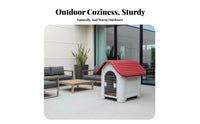 Year-Round Use Weatherproof Dog House Rainproof Pitched Roof Dog House Insulated Outdoor Pet Shelter Robust Construction for Dogs, Feline Owners, Outdoors, Backyard, Garden, Patio
