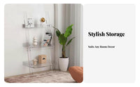 Transparent Leaning Ladder Shelf Minimalist Design Leaning Ladder Rack Versatile Use Storage Furniture Floating Effect for Book Lovers, Apartment Dwellers, Living Room, Office, Bedroom, Kitchen