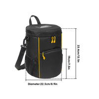 Structured Tennis Ball Bag with Shoulder Strap Handsunrestricted Cylindrical Sports Bag with Pockets Lightweight Versatile for Coaches