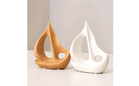 Elegant Ceramic Sailboat Matte Sailboat Ornament Modern Boat Sculpture Minimalist for Homeowners, Minimalists, Bookshelf, Living Room, Entryway, Housewarming