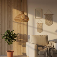 Paper Rope Hanging Light DIY Paper Rope Lampshade Hollow Design for Guesthouse