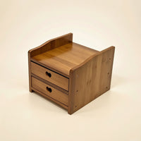 Eco-Friendly Bamboo Storage Box with Drawers Compact Bamboo Desktop Organizer Space-Saving Desk Organizer with Drawers Layered for Professionals, Students, Home Office