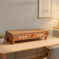 Monitor Riser with Drawers Brown Furniture Stylish for Students