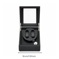Carbon Fiber Watch Winder with Transparent Window Mechanical Watch Winder with Viewing Window Double Premium for Men, Desk, Dresser, Office