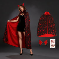 Stand-up Collar Winged Cape Draping Costume Cape Gothic Cloak Cosplay for Cosplayers, Theater Performances