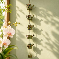 Watering Can Wind Chime Foliage-shapedShaped Bottom Dragonfly Wind Chime Hanging