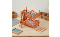 Dollhouse Bunk Bed with Ladder Realistic Design Miniature Bunk Bed DIY Assembly Detailed Features for Children