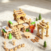 Luban Mortise and Tenon Building Blocks Wooden DIY Educational Toy for Kids