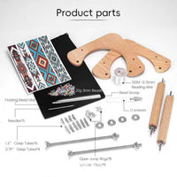 跨境新品木质手工编织机手工DIY珠织机可调节宽度手链编织工具