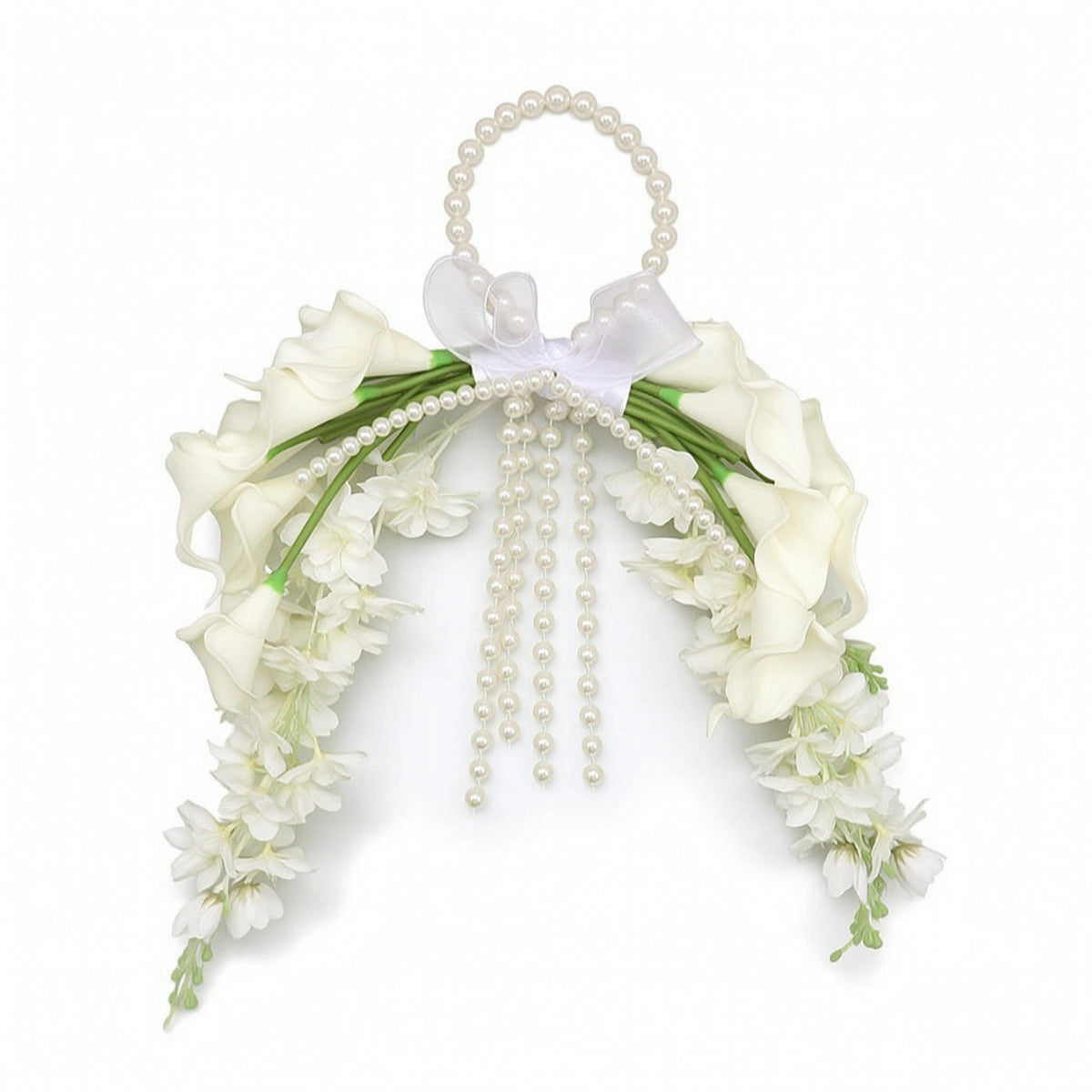 Bridal Bouquet with Pearls Beautiful Artificial Flower Arrangement Fake