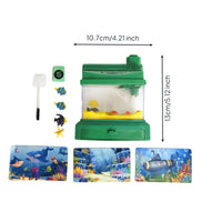 Children's Fishing Aquarium Game Maintenance Mini Aquarium Toy Realistic Artificial Fishes Tank for Indoor