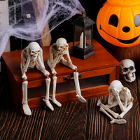 Halloween Skeleton Resin Figurine Set - Hear No Evil, See No Evil, Speak No Evil