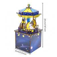 Wooden Puzzle musical box Layered DIY Wooden Puzzle Ornament Compact Mechanical Model Kit for