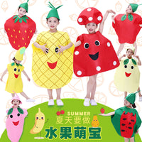 Children's Fruit and Vegetable Costume for Kindergarten Performance and Halloween Pumpkin Stage Outfit