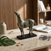 Standing Horse Figurine Sturdy Horse Statue on a Base