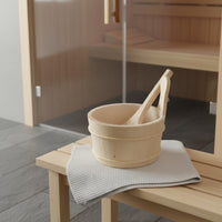 Sauna Pail and Ladle Set Long-Lasting Sauna Pail and Ladle Natural Rope Handle