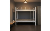 Space-Saving Bunk Bed Frame with Ladder Heavy Duty Metal Bunk Bed Sturdy Furniture Sturdy for Students, Kids, Shared Bedroom, Dorm Room, Student Housing