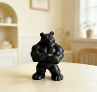 Nordic Style Muscle Bear Figurine Desk Decor