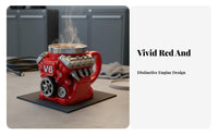 Great Gift Idea V8 Engine Mug Sturdy Construction V6 Engine Mug Decorative Art Piece for Gearheads, Racing Fans, Man Cave, Garage, Workshop