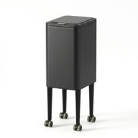 Trash Can with Wheels Compact Rolling Garbage Bin Wheeled for Apartment