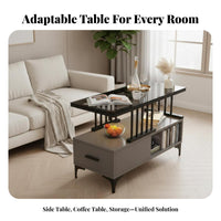2-Tier Sofa Table with Drawer Light Luxury and Design Narrow Drawer Cabinet Modern Design Accessible Shelf for Living Room